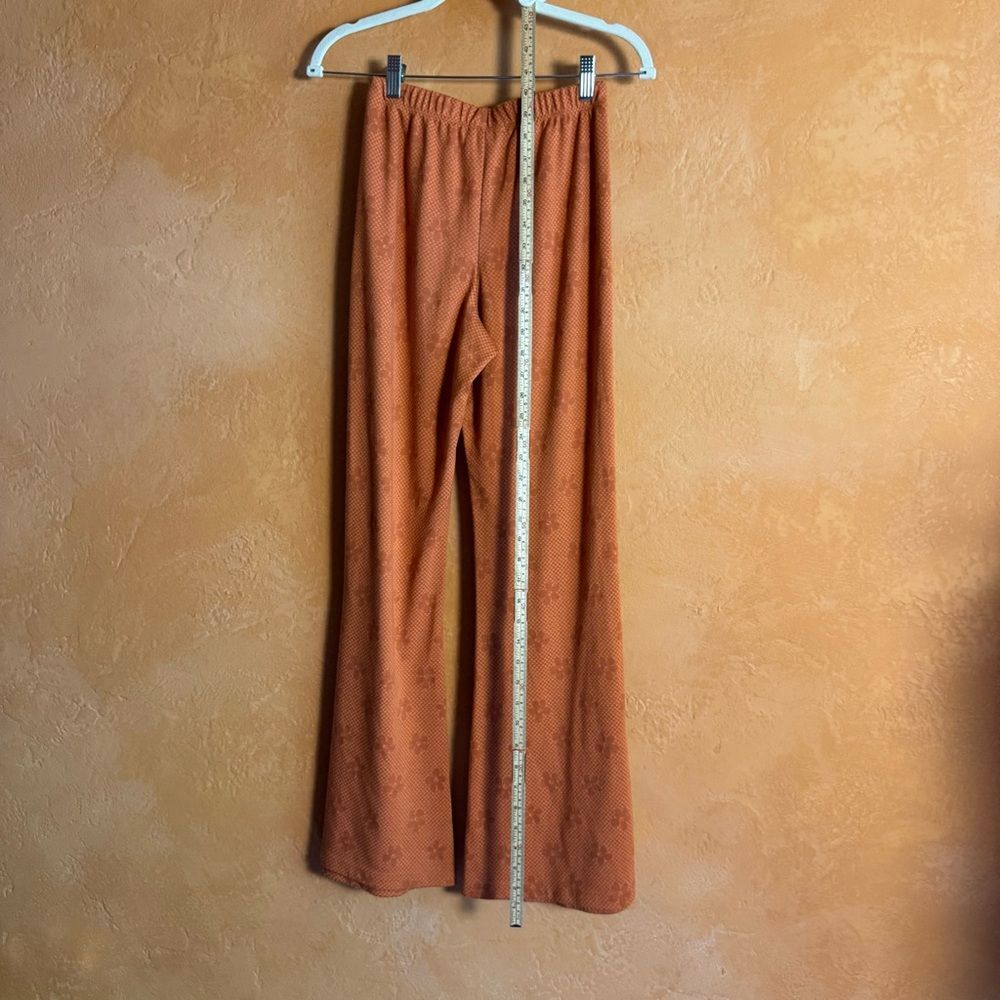 Billabong x The Salty Blonde Rust Floral Knit Flare Pants Boho Size S - Picture 7 of 11